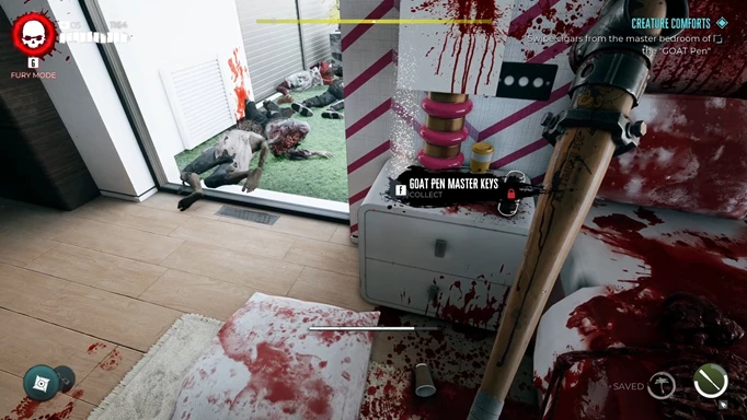 image of Dead Island 2 gameplay showing the Goat Pen Master keys location