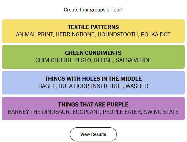 Connections Answers 7th November 2025