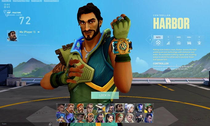 an image of Harbour in the VALORANT character selection screen