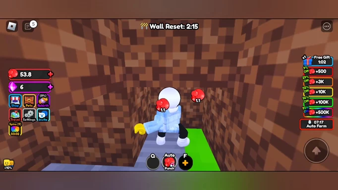 an image of Super Punch Simulator mining gameplay