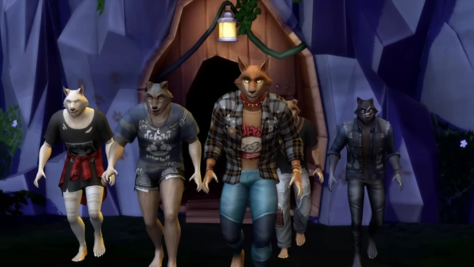 A werewolf pack from the Sims 4 Werewolves expansion