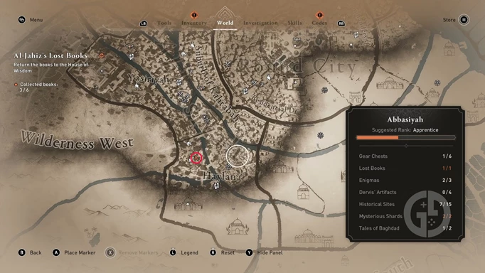 image of the Assassin's Creed Mirage 'A Gift' Enigma map location