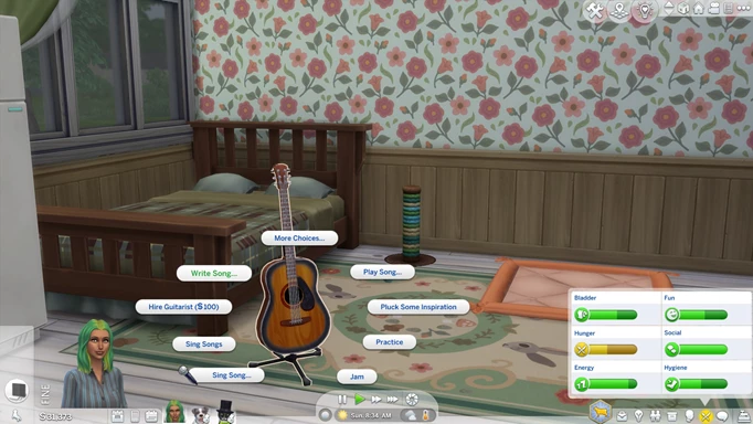 'Write Song' option in The Sims 4