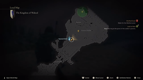 A map showing the the location of the Bygul Notorious Marks, one of the Hunts you can complete in Final Fantasy 16