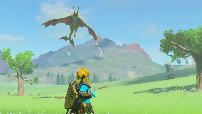 an image of Link fighting a flying creature in Tears of the Kingdom