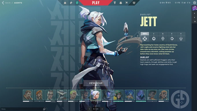 an image of Jett in VALORANT, our top pick in the VALORANT agent tier list