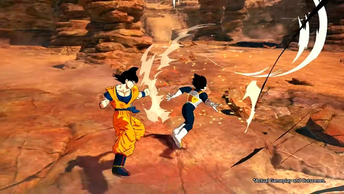 A 3D battle between Goku & Vegeta as part of Dragon Ball: Sparking! ZERO's gameplay