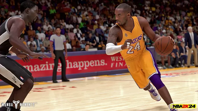 A player dribbling the ball in NBA 2K24