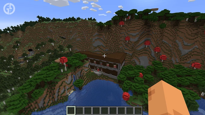A home in a mountain in Minecraft