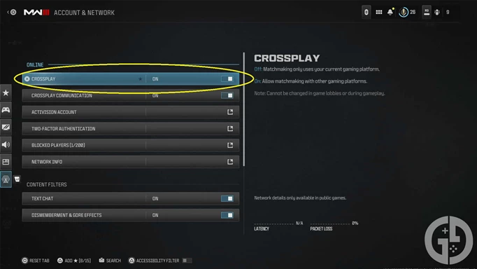 How to turn off crossplay in MW3