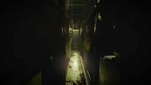 an image of a narrow corridor in Still Wakes the Deep