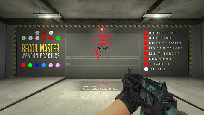 Image of the Galil spray pattern in CS:GO