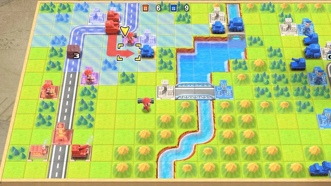 Advance Wars 1+2 Re-Boot Camp review screenshot showing movement on a map