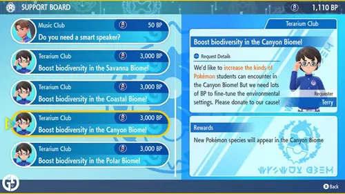 The Canyon Biome quest to unlock Treecko in Pokemon Scarlet & Violet's Indigo Disk DLC