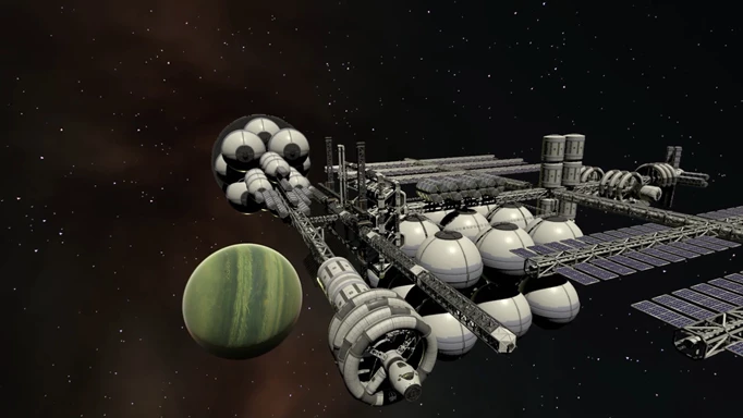 Kerbal Space Program 2: A space station in orbit