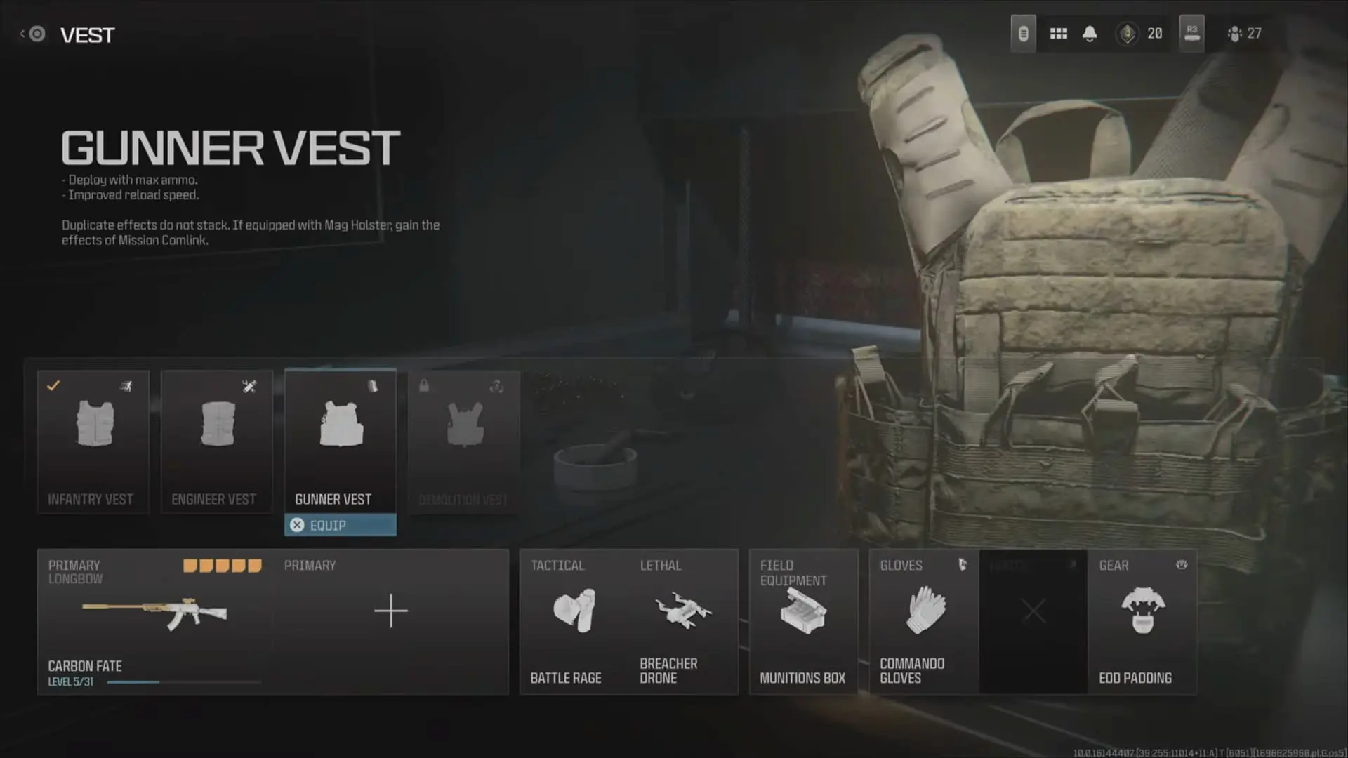 The Gunner Vest in MW3, that will allow you to get the Overkill perk