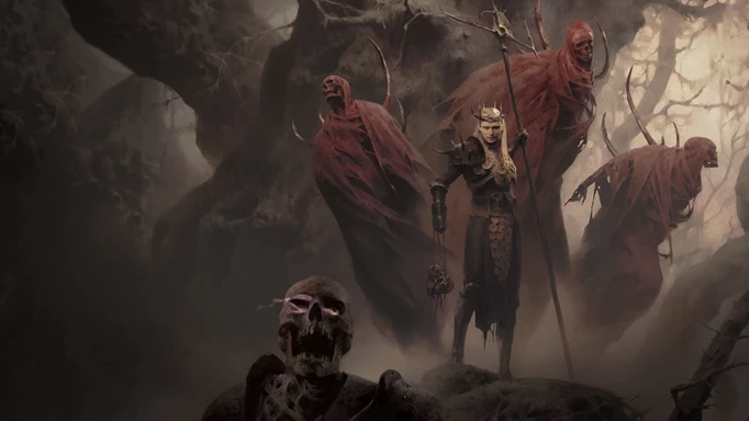 Key art of the Necromancer in Diablo 4