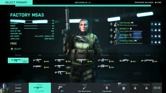 A weapons menu is shown with various prices.