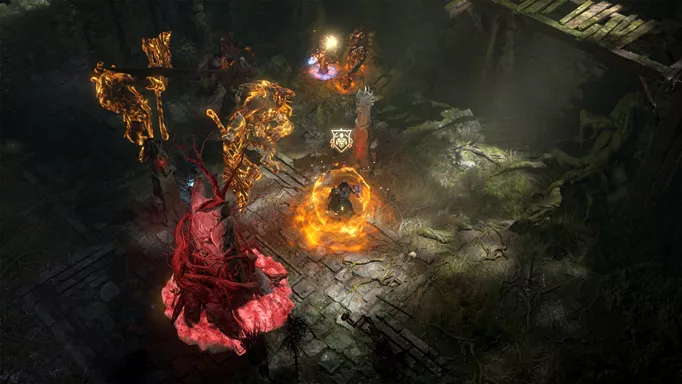 An effect from a Lunar Shrine in Diablo 4.