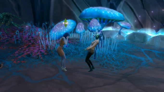 Alien using Brain Power on another sim in The Sims 4
