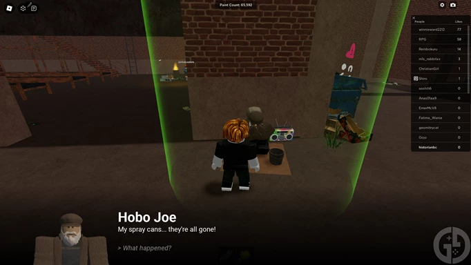Hobo Joe in Spray Paint! for Roblox