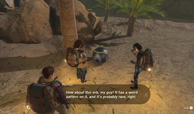 The metal orb as a reward for completing Lost in the Dunes in Zelda: Tears of the Kingdom