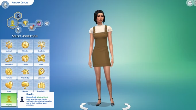 The Sims 4 Royalty Mod, new aspiration