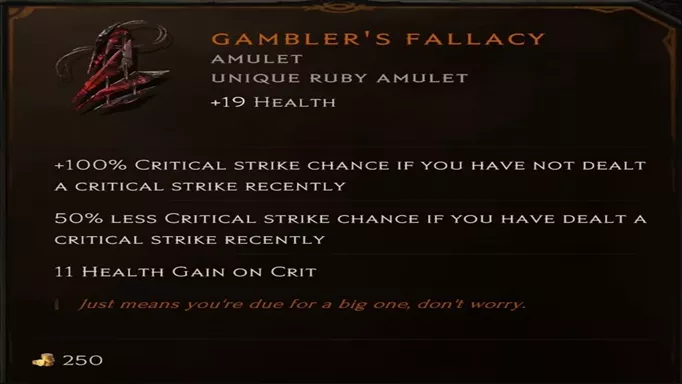 The Gambler's Fallacy Amulent