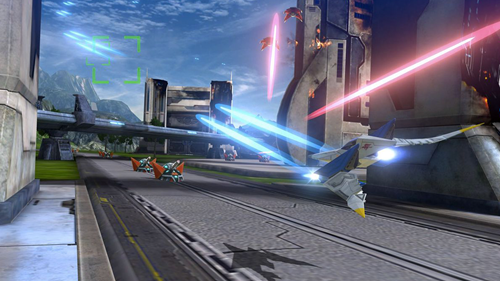 Star Fox's ship in combat in Star Fox Zero.