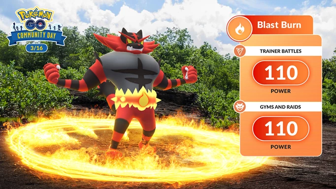 Incineroar with Blast Burn in Pokemon GO
