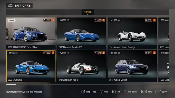 The fastest b-class cars in Forza Motorsport