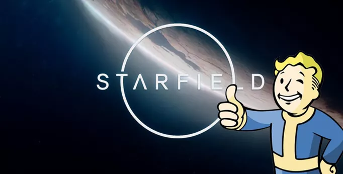 Starfield poster with Fallout mascot