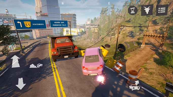 Goat Simulator 3 Mobile screenshot showing a car