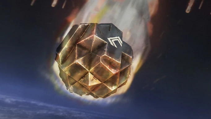 A Cabal drop pod entering orbit in Destiny 2