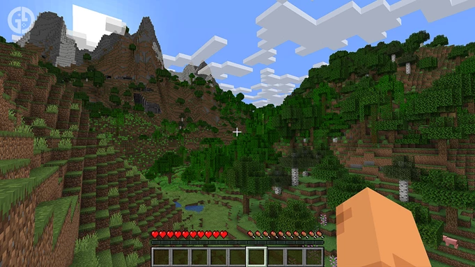 A mountain in one of the best Minecraft seeds