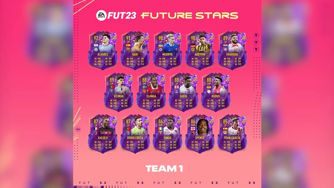FIFA 23 Future Stars Team 1 Players