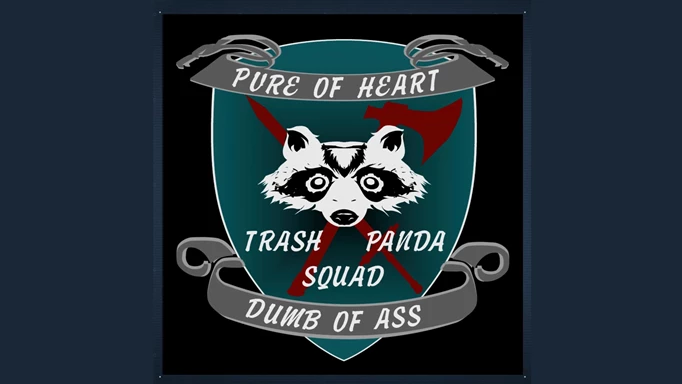 Image of the Trash Panda emblem decal in Armored Core 6