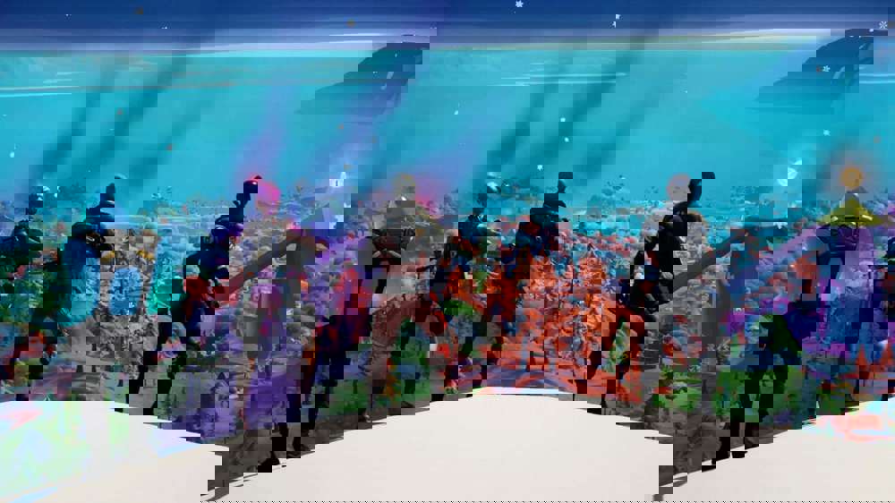 How to travel from Kenjutsu Crossing to Knotty Nets without touching water in Fortnite