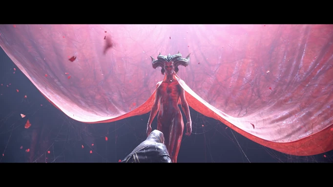 Lillith in the opening cinematic of Diablo 4