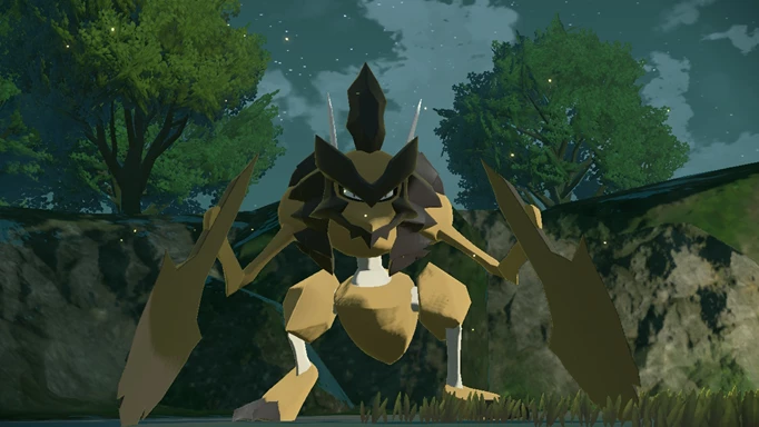 Pokemon Legends Arceus Black Augurite: Kleavor, evolved from Scyther with a Black Augurite