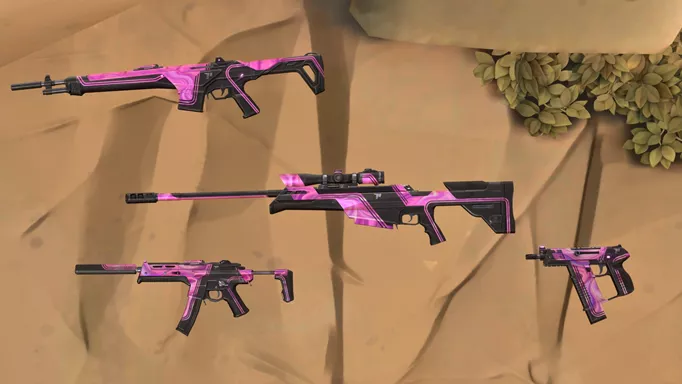 Image of the Blush weapon skins in VALORANT Episode 7 Act 1 Battlepass