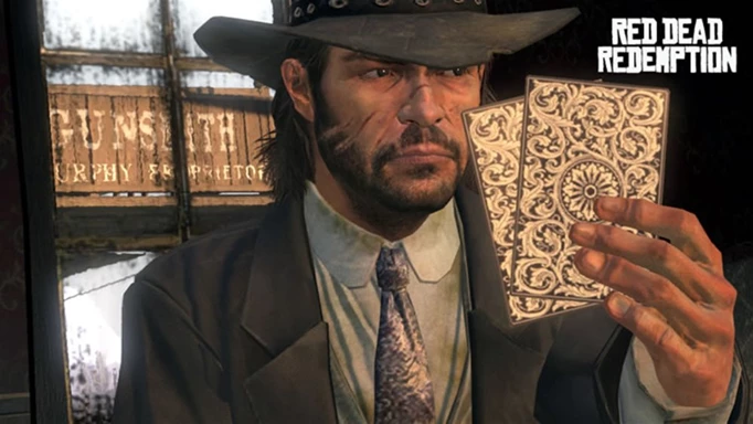 Image of John Marsten playing cards in Red Dead Redemption