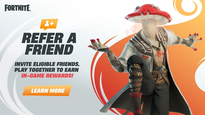 A promotional image for Fortnite Refer a Friend 3.0