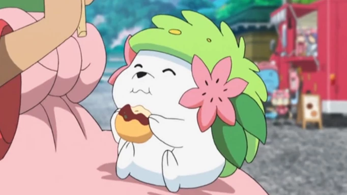 pokemon anime shaymin eating