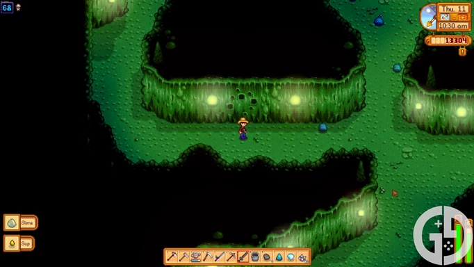 Image of Slimes on Level 68 of The Mines in Stardew Valley