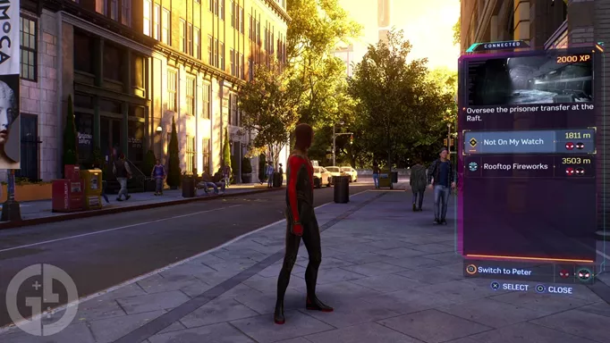 Being able to switch Spider-Men between Peter & Miles by using the FNSM App in the game