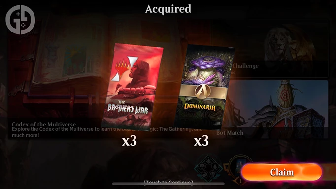 Two free card packs in MTG Arena