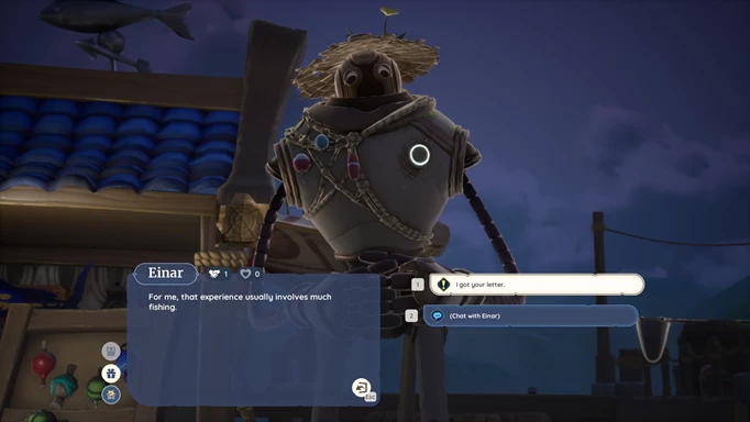 In-game Palia screenshot of Einar, the fishing NPC