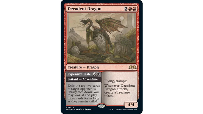 MTG Wilds of Eldraine Decadent Dragon card