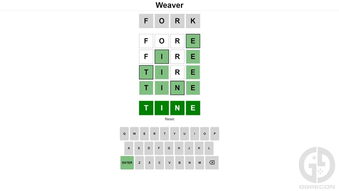 Image of answers in Weaver